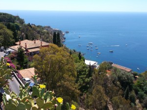 Sycylia. Taormina.Widok z tarasu widokowego.-