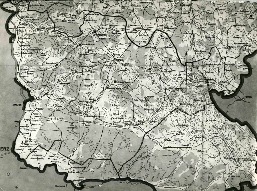 mapa historyczna powiatu Urzędów